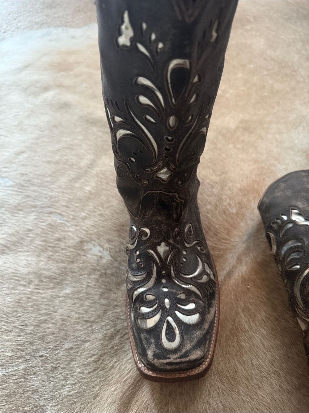 Women's Embroidered Western Cowboy Boots - Black roper size 11 - Picture 2 of 5